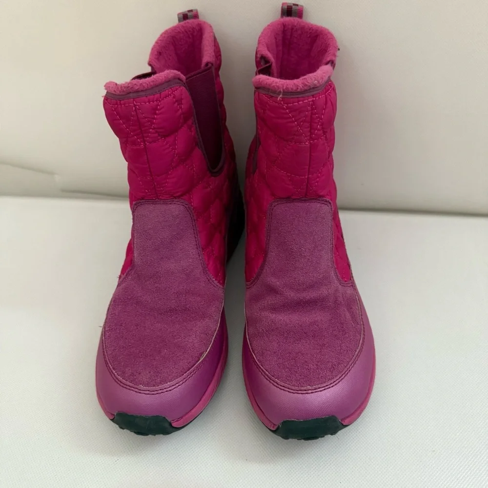Merrell Girls Snow Boots 3.5 Pink Jungle Moc II Water Resistant 200g Suede Quilt